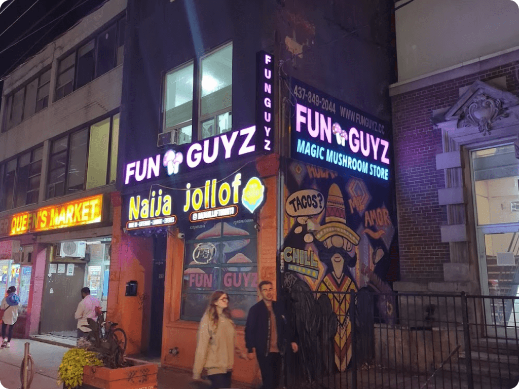 Funguyz - Magic Mushroom Dispensary on 592 Queen St W, view from the outside