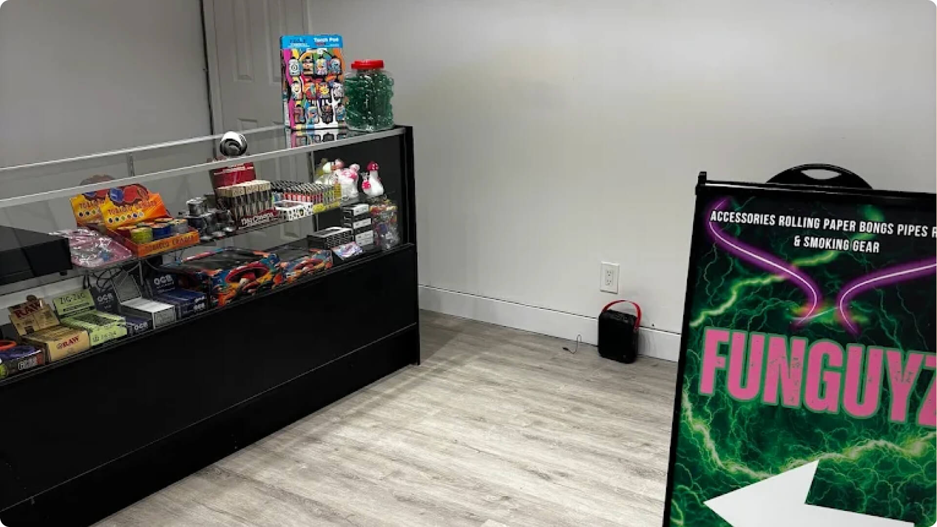 The checkout area at magic mushrooms dispensary at 368 Church St in Toronto