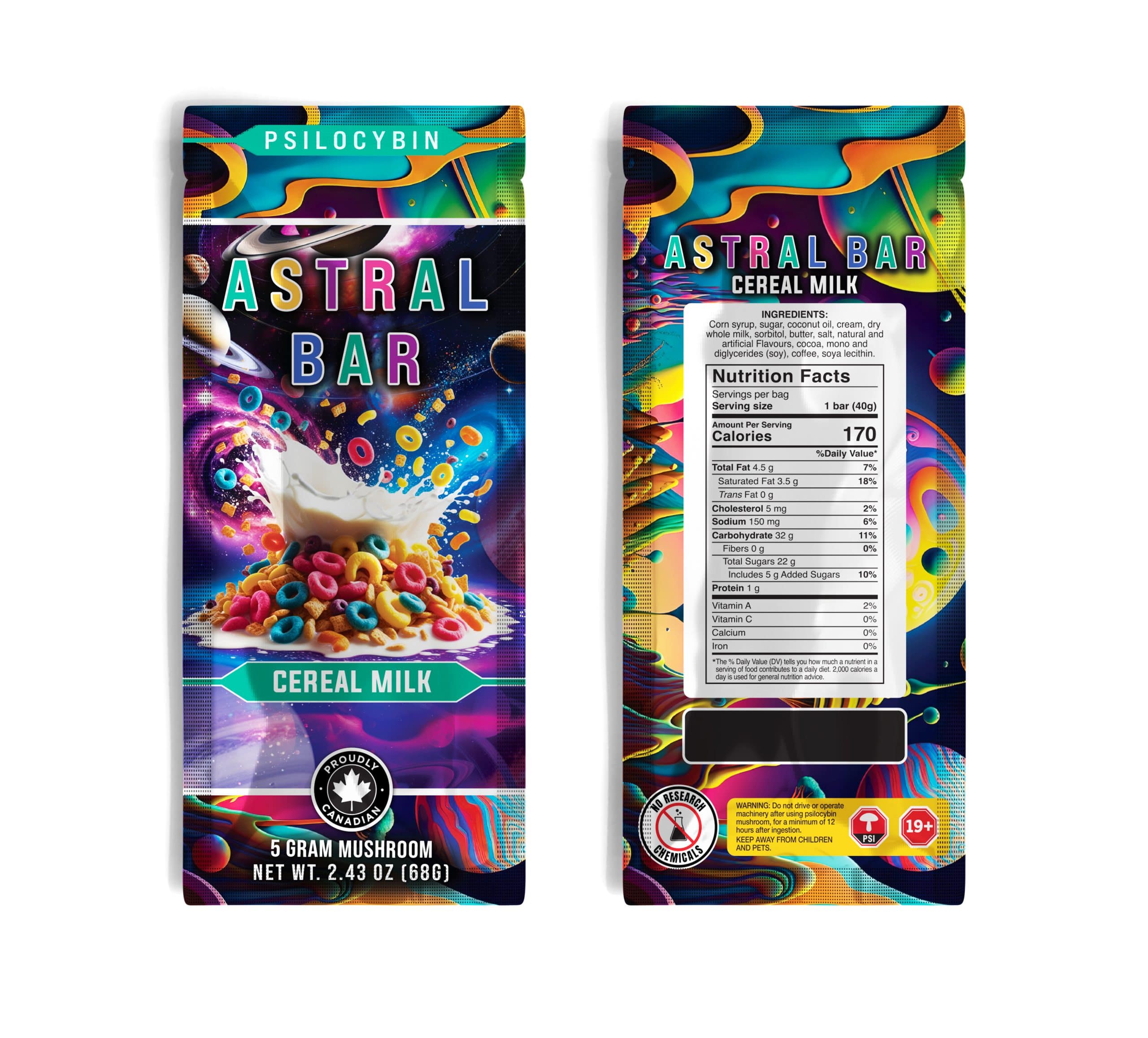 Astral Bars - Cereal Milk - Psilocybin Chocolate 5 G