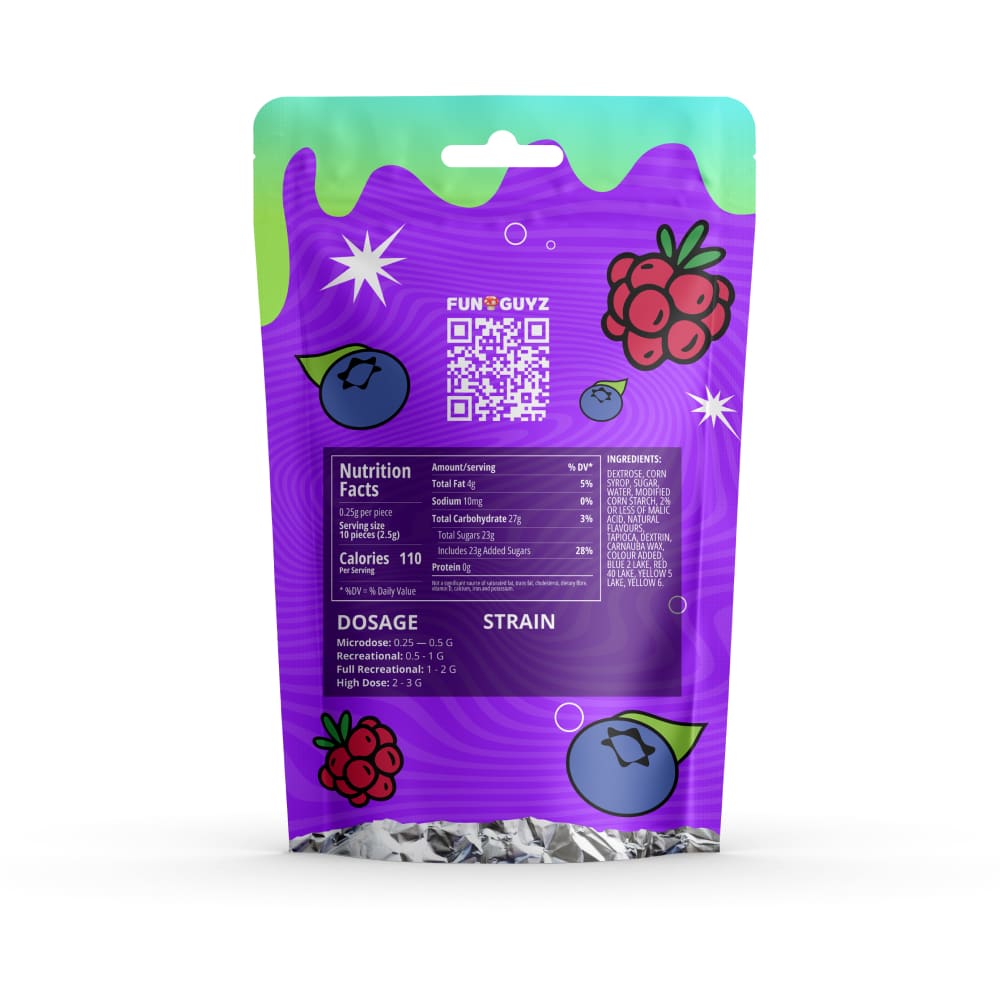 Gomitas de Psilocibina FunGuyz 2.5 G – Bayas Silvestres