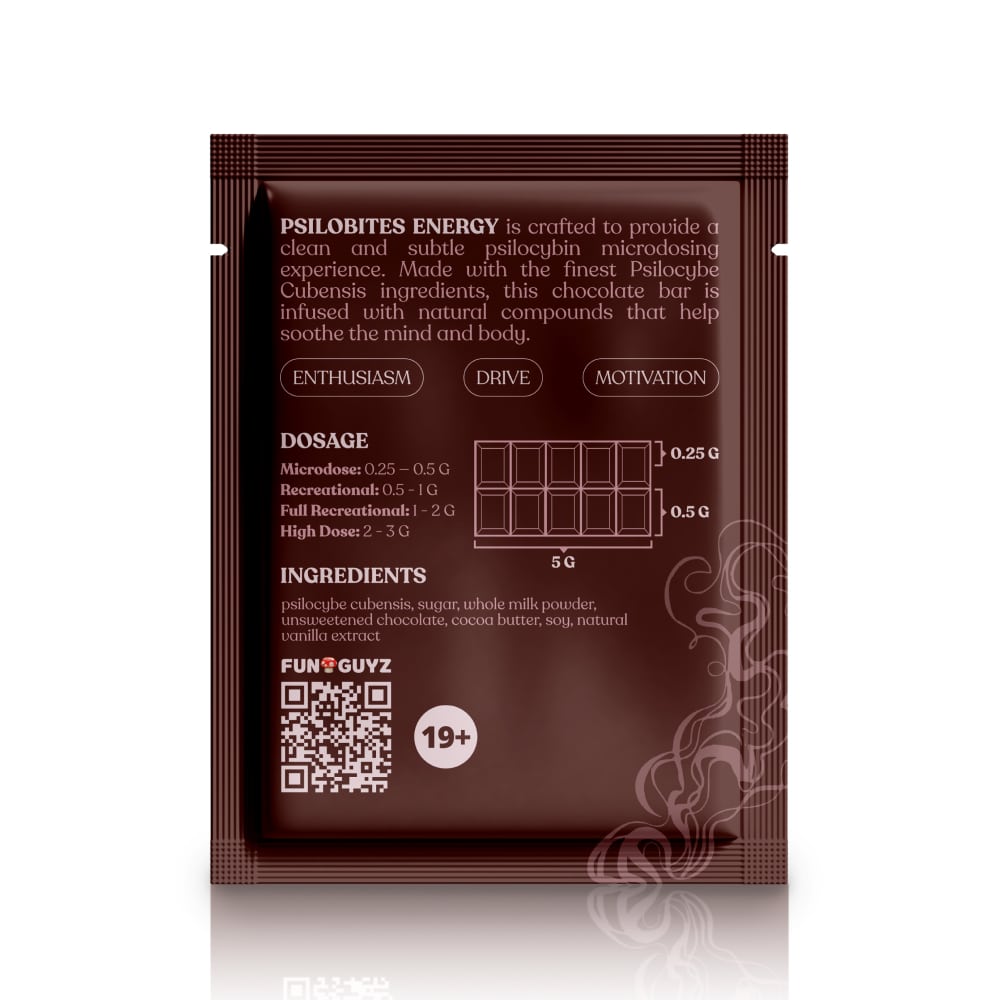 Psilobites Energy 5 G - Psilocybin Chocolate Bar
