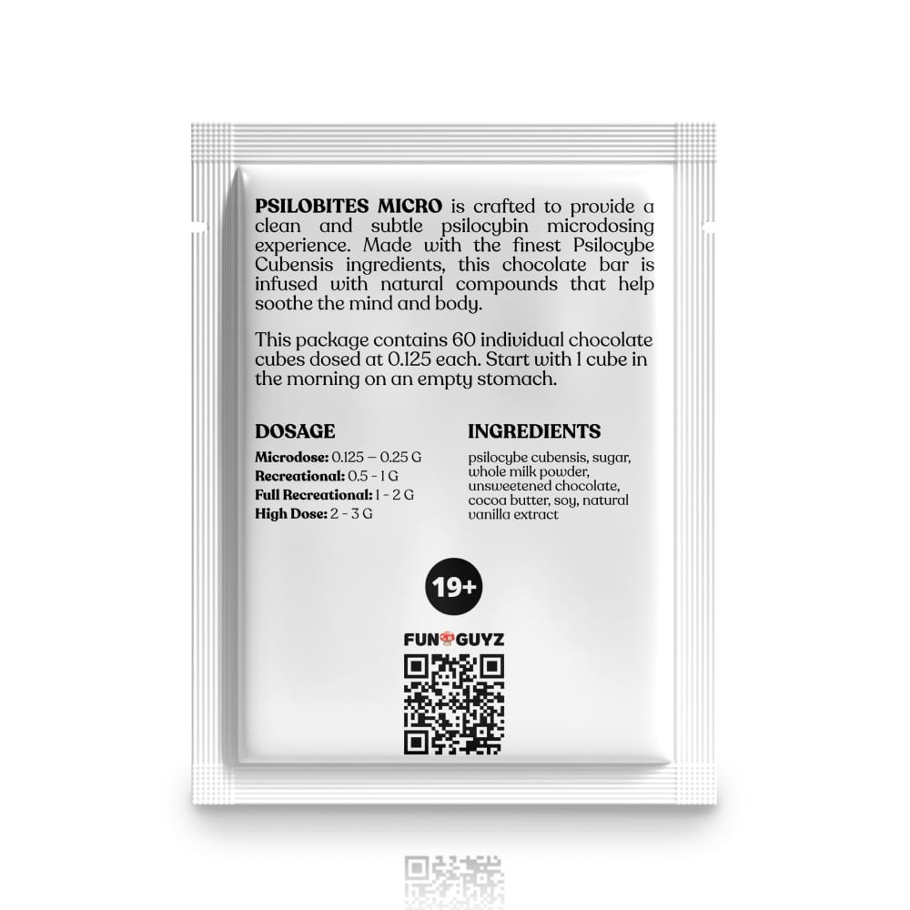 Psilobites Micro 7.5 G - Psilocybin Chocolate Cubes