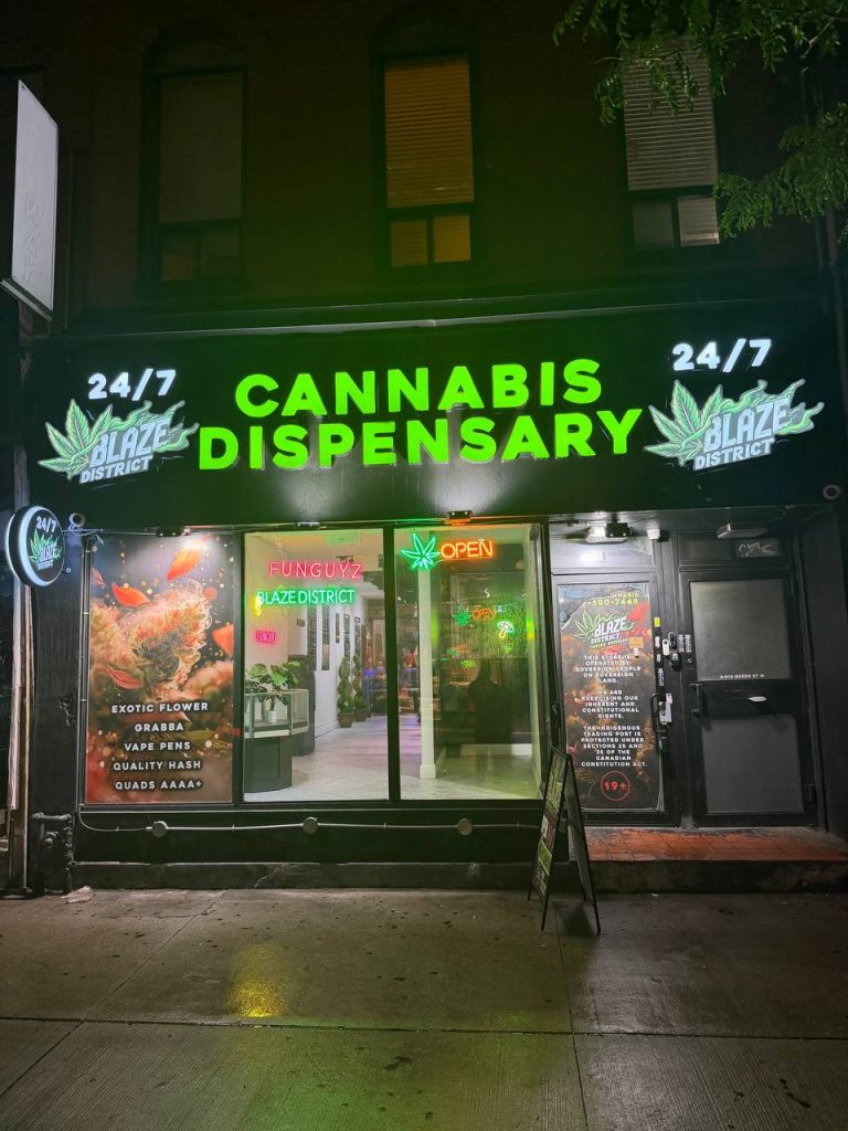 FunGuyz magic mushrooms at 518 Queen St West, Toronto, inside the Blaze District cannabis dispensary