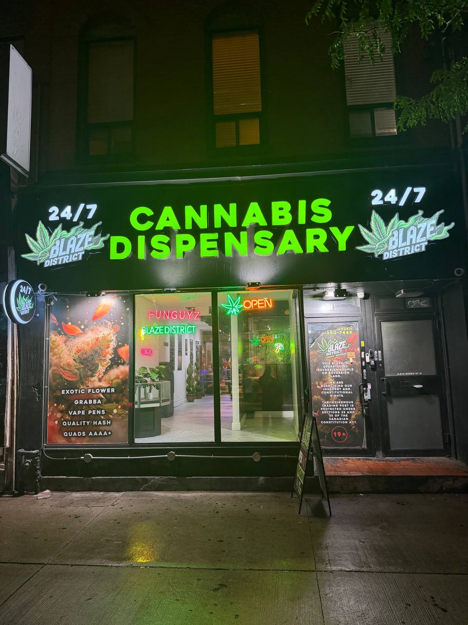 FunGuyz magic mushrooms at 518 Queen St West, Toronto, inside the Blaze District cannabis dispensary