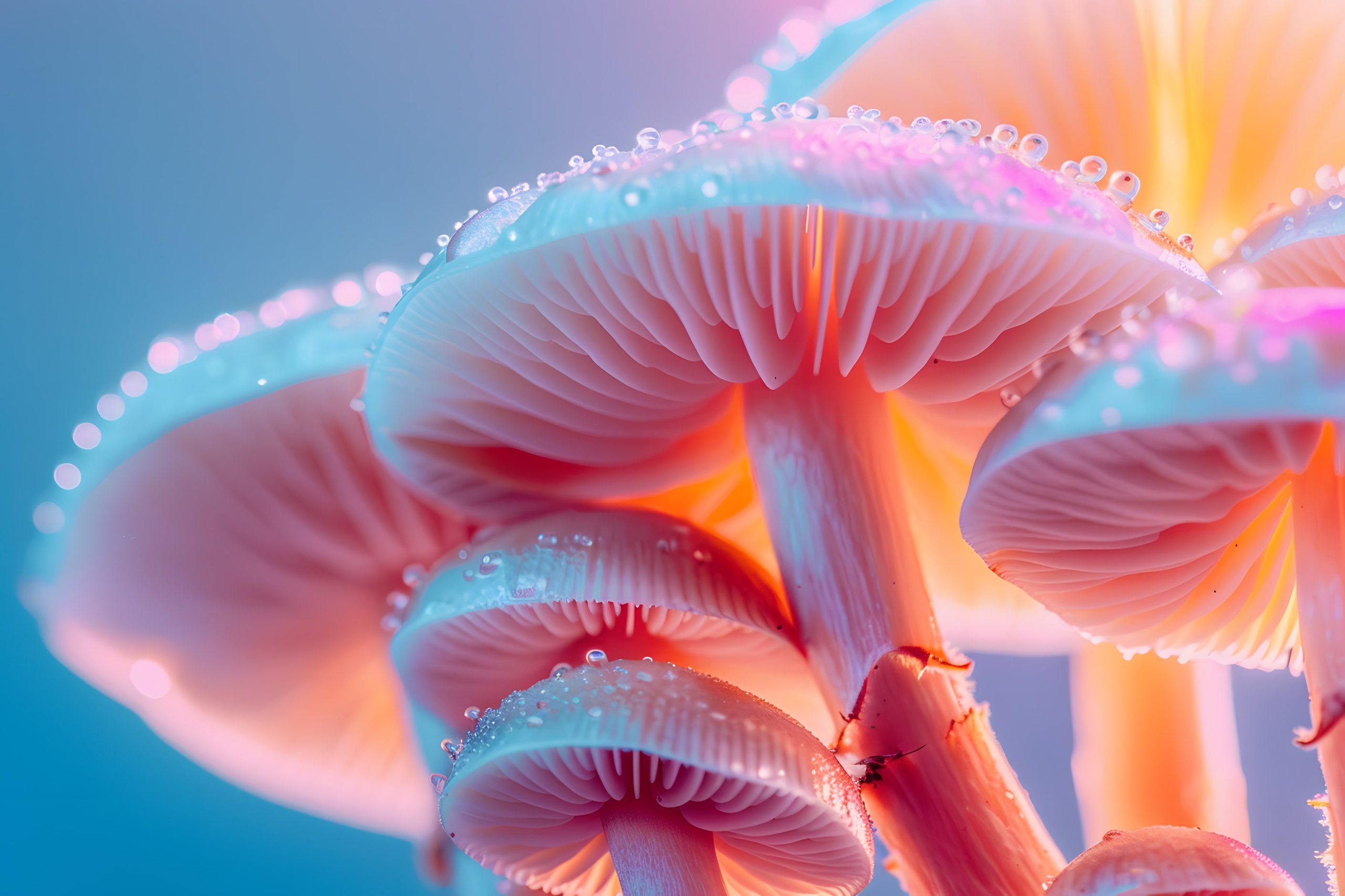 Champignons nootropiques colorés