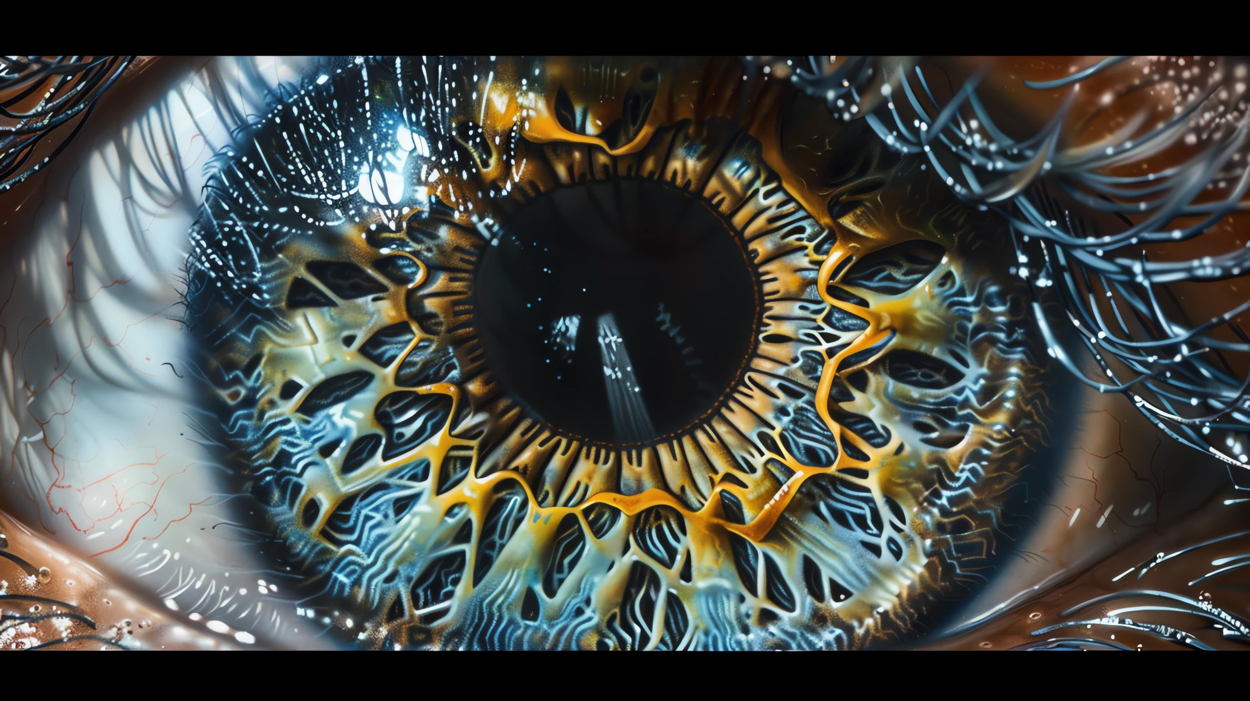 Effets visuels vifs sous champignons